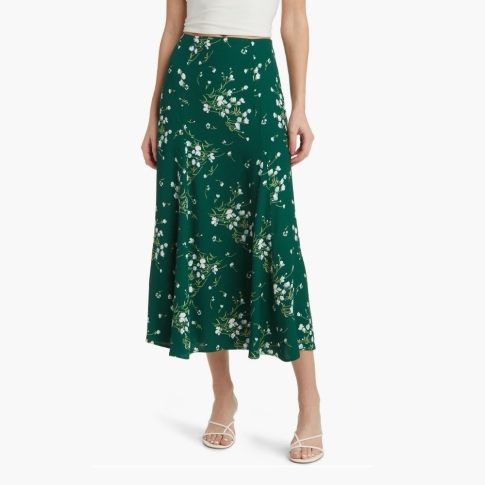 Reformation Bryson Floral Print Skirt 12